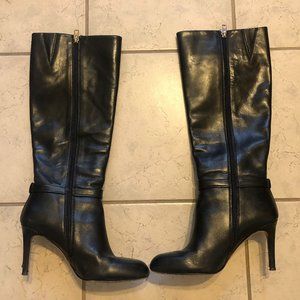 Black Leather Heeled Boots